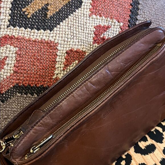 Balenciaga Brown Leather Clutch - Picture 2 of 10